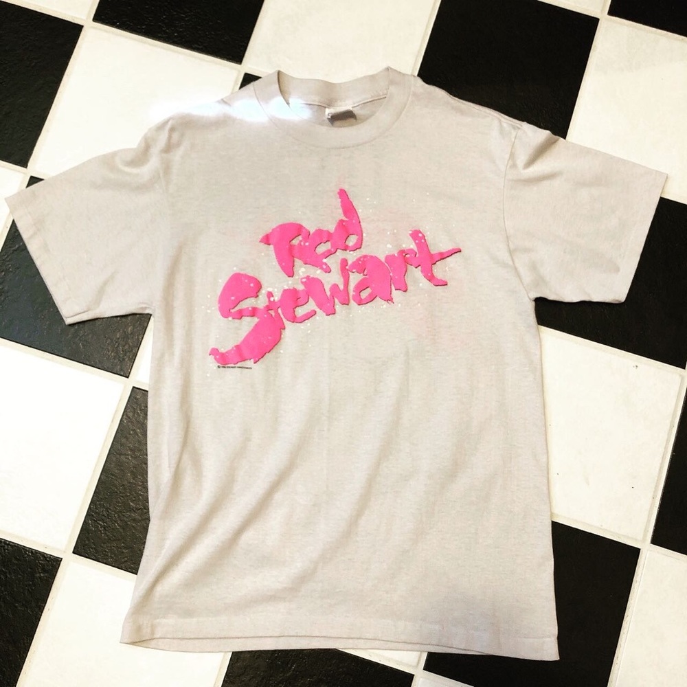 Vintage rod Stewart 1988 out of order band t